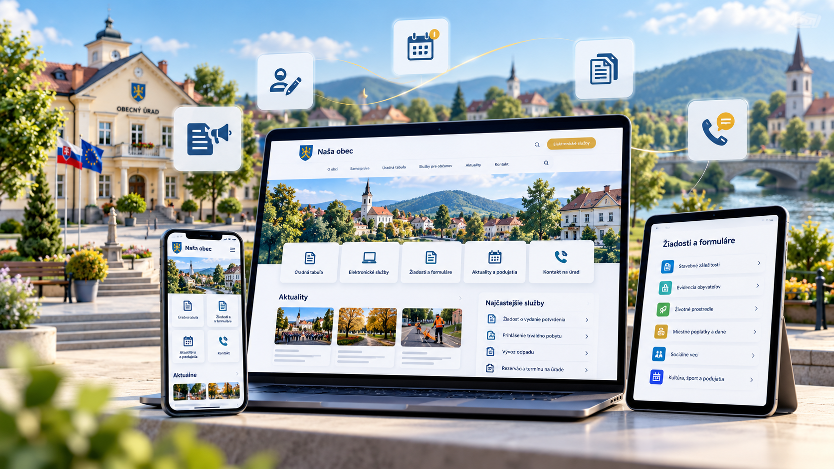 Moderný web pre slovenské obce na desktope aj mobile